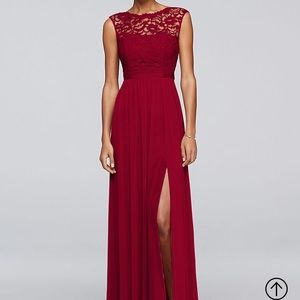 David’s Bridal bridesmaid dress Wine